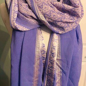 NWT Handcrafted Lilac Scarf by Sana – Asian-Inspired Elegance